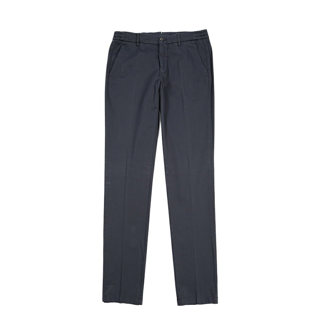 BERWICH “MORELLO ELAX-GD” ストレッチコットン ノータックチノパンツ ネイビー(navy665) 46 | GUARDAROBA MILANO OFFICIAL STORE