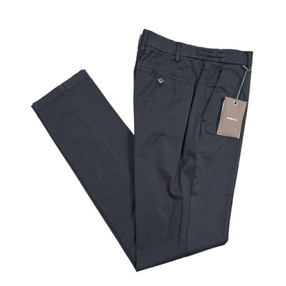 BERWICH “MORELLO ELAX-GD” ストレッチコットン ノータックチノパンツ ネイビー(navy665) 46 | GUARDAROBA MILANO OFFICIAL STORE