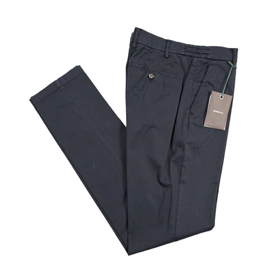 BERWICH “MORELLO ELAX-GD” ストレッチコットン ノータックチノパンツ ネイビー(navy665) 46 | GUARDAROBA MILANO OFFICIAL STORE