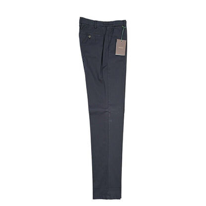BERWICH “MORELLO ELAX-GD” ストレッチコットン ノータックチノパンツ ネイビー(navy665) 46 | GUARDAROBA MILANO OFFICIAL STORE
