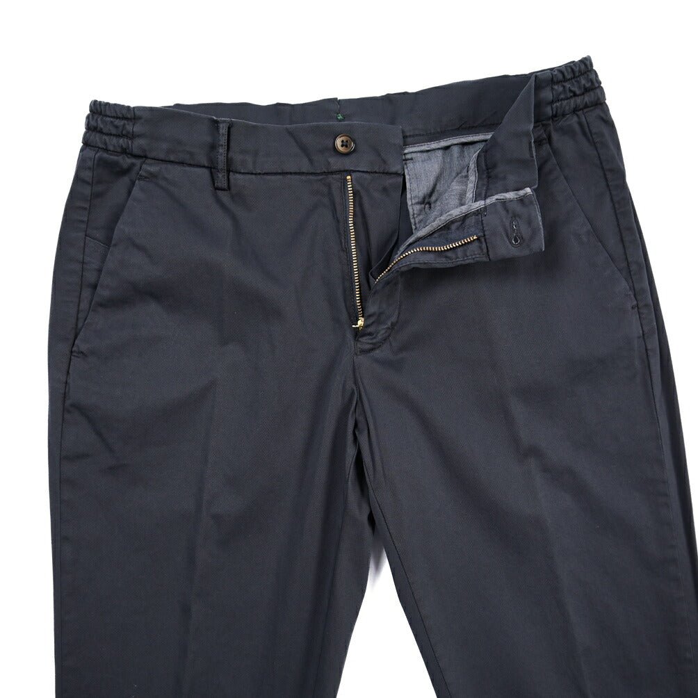 BERWICH “MORELLO ELAX-GD” ストレッチコットン ノータックチノパンツ ネイビー(navy665) 46 | GUARDAROBA MILANO OFFICIAL STORE