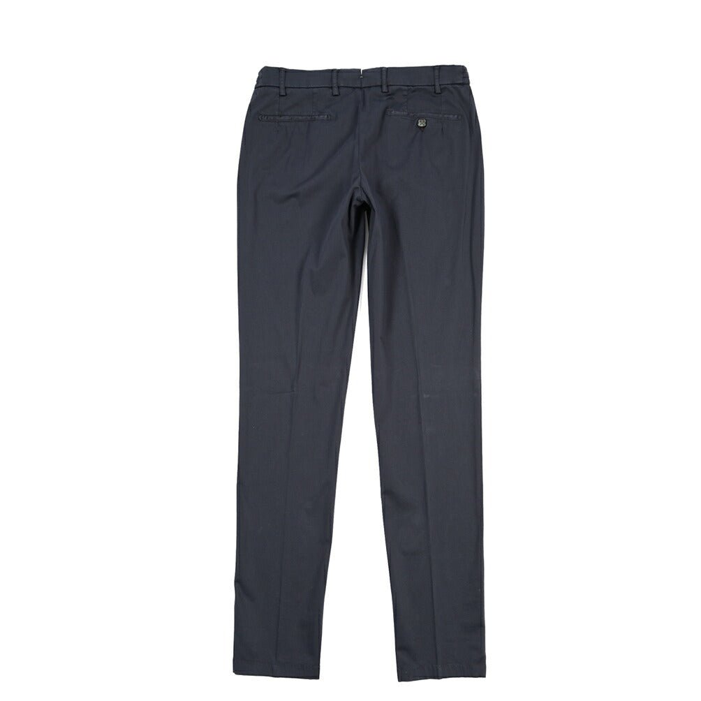 BERWICH “MORELLO ELAX-GD” ストレッチコットン ノータックチノパンツ ネイビー(navy665) 46 | GUARDAROBA MILANO OFFICIAL STORE