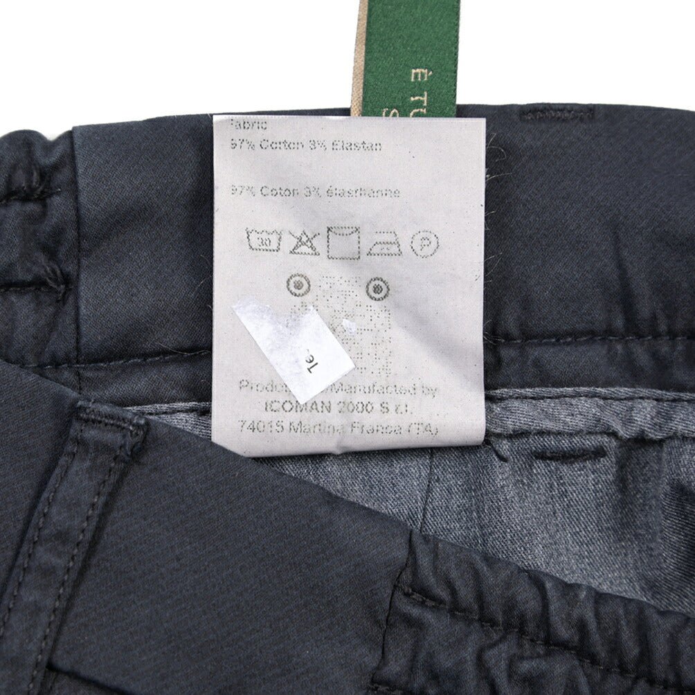 BERWICH “MORELLO ELAX-GD” ストレッチコットン ノータックチノパンツ ネイビー(navy665) 46 | GUARDAROBA MILANO OFFICIAL STORE