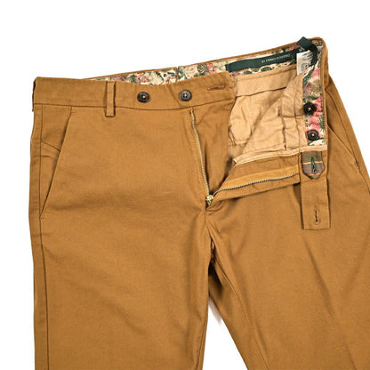 BERWICH "MORELLO - GD" リヨセル混コットンチノ ノータックパンツ ブラウン(biscotto887) 46 | GUARDAROBA MILANO OFFICIAL STORE