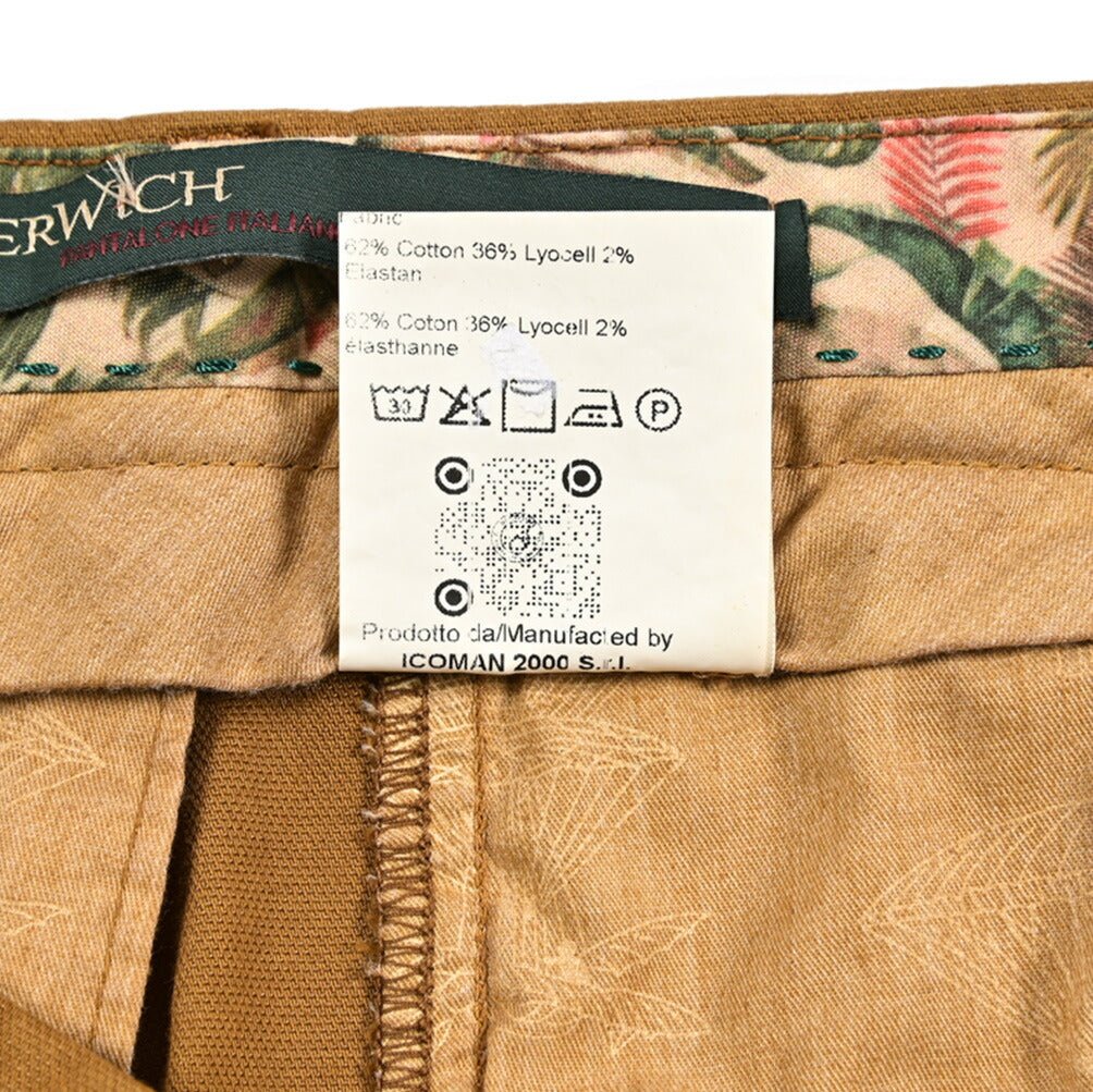 BERWICH "MORELLO - GD" リヨセル混コットンチノ ノータックパンツ ブラウン(biscotto887) 46 | GUARDAROBA MILANO OFFICIAL STORE