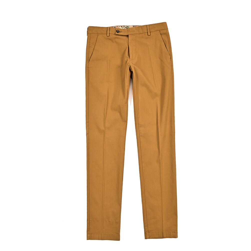 BERWICH "MORELLO - GD" リヨセル混コットンチノ ノータックパンツ ブラウン(biscotto887) 46 | GUARDAROBA MILANO OFFICIAL STORE