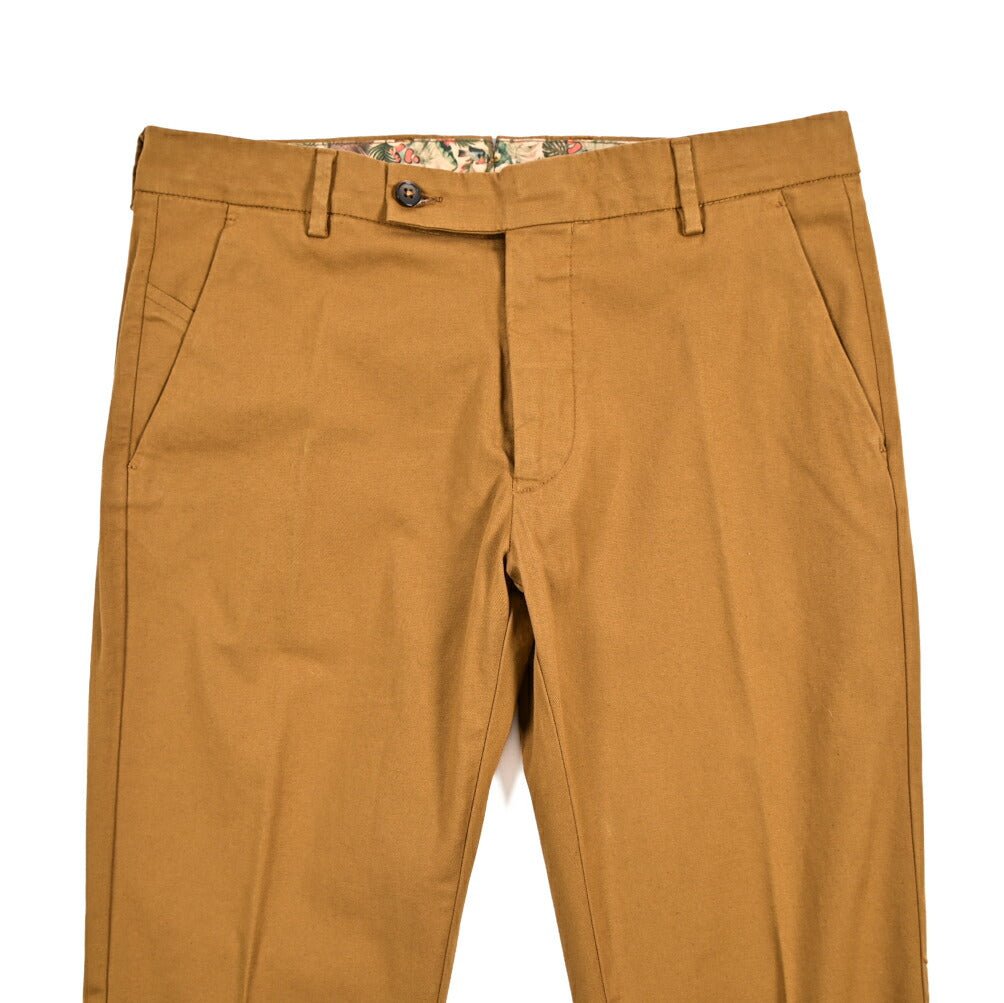 BERWICH "MORELLO - GD" リヨセル混コットンチノ ノータックパンツ ブラウン(biscotto887) 46 | GUARDAROBA MILANO OFFICIAL STORE