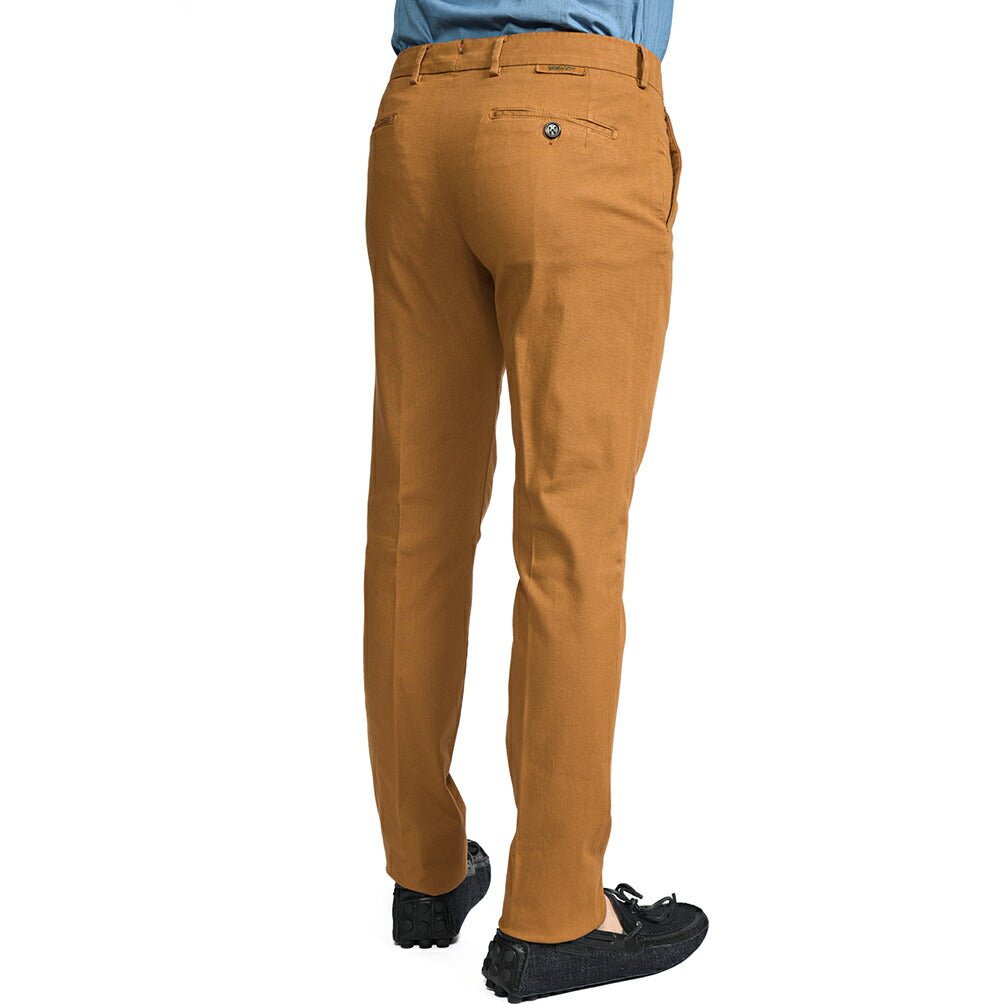 BERWICH "MORELLO - GD" リヨセル混コットンチノ ノータックパンツ ブラウン(biscotto887) 46 | GUARDAROBA MILANO OFFICIAL STORE