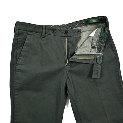 BERWICH "MORELLO - GD" ストレッチコットンチノ ノータックパンツ カーキグリーン(army861) 44 | GUARDAROBA MILANO OFFICIAL STORE