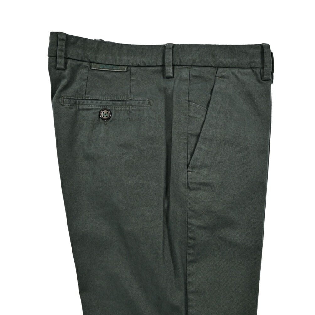 BERWICH "MORELLO - GD" ストレッチコットンチノ ノータックパンツ カーキグリーン(army861) 44 | GUARDAROBA MILANO OFFICIAL STORE