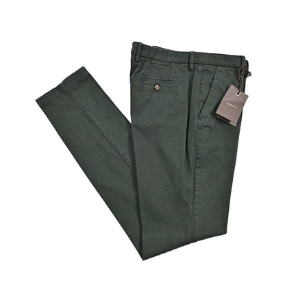 BERWICH "MORELLO - GD" ストレッチコットンチノ ノータックパンツ カーキグリーン(army861) 44 | GUARDAROBA MILANO OFFICIAL STORE