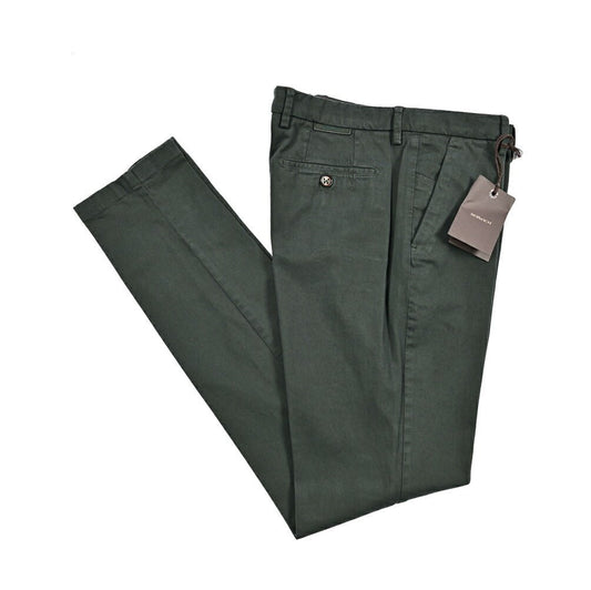 BERWICH "MORELLO - GD" ストレッチコットンチノ ノータックパンツ カーキグリーン(army861) 44 | GUARDAROBA MILANO OFFICIAL STORE