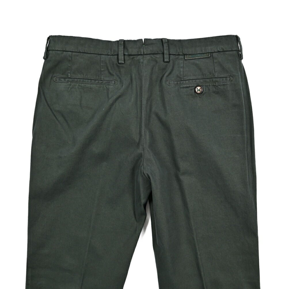 BERWICH "MORELLO - GD" ストレッチコットンチノ ノータックパンツ カーキグリーン(army861) 44 | GUARDAROBA MILANO OFFICIAL STORE