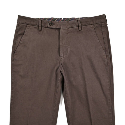 BERWICH "MORELLO - GD" ストレッチコットンチノ ノータックパンツ ブラウン(moro1432) 44 | GUARDAROBA MILANO OFFICIAL STORE