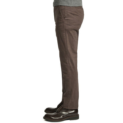 BERWICH "MORELLO - GD" ストレッチコットンチノ ノータックパンツ ブラウン(moro1432) 44 | GUARDAROBA MILANO OFFICIAL STORE