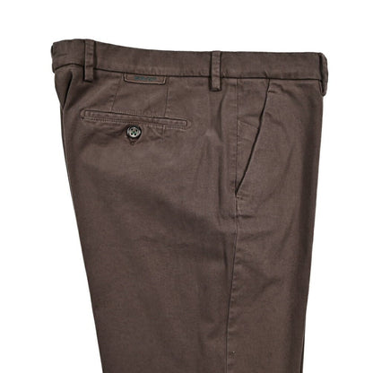 BERWICH "MORELLO - GD" ストレッチコットンチノ ノータックパンツ ブラウン(moro1432) 44 | GUARDAROBA MILANO OFFICIAL STORE