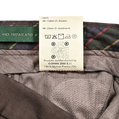 BERWICH "MORELLO - GD" ストレッチコットンチノ ノータックパンツ ブラウン(moro1432) 44 | GUARDAROBA MILANO OFFICIAL STORE