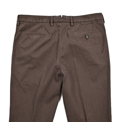 BERWICH "MORELLO - GD" ストレッチコットンチノ ノータックパンツ ブラウン(moro1432) 44 | GUARDAROBA MILANO OFFICIAL STORE