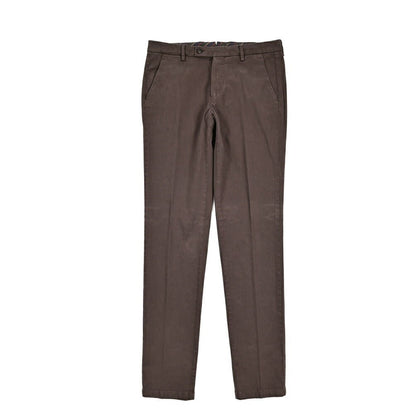 BERWICH "MORELLO - GD" ストレッチコットンチノ ノータックパンツ ブラウン(moro1432) 44 | GUARDAROBA MILANO OFFICIAL STORE