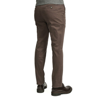 BERWICH "MORELLO - GD" ストレッチコットンチノ ノータックパンツ ブラウン(moro1432) 44 | GUARDAROBA MILANO OFFICIAL STORE