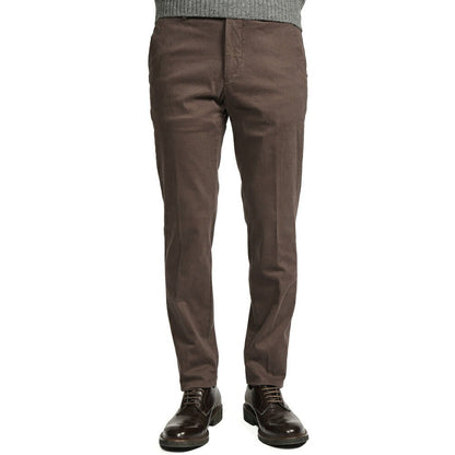 BERWICH "MORELLO - GD" ストレッチコットンチノ ノータックパンツ ブラウン(moro1432) 44 | GUARDAROBA MILANO OFFICIAL STORE