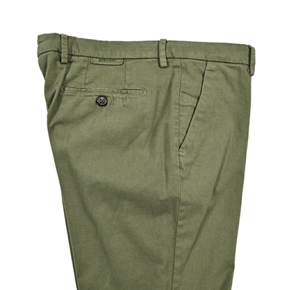 BERWICH "MORELLO - GD" ストレッチコットンチノ ノータックパンツ カーキグリーン(militare5520) 44 | GUARDAROBA MILANO OFFICIAL STORE