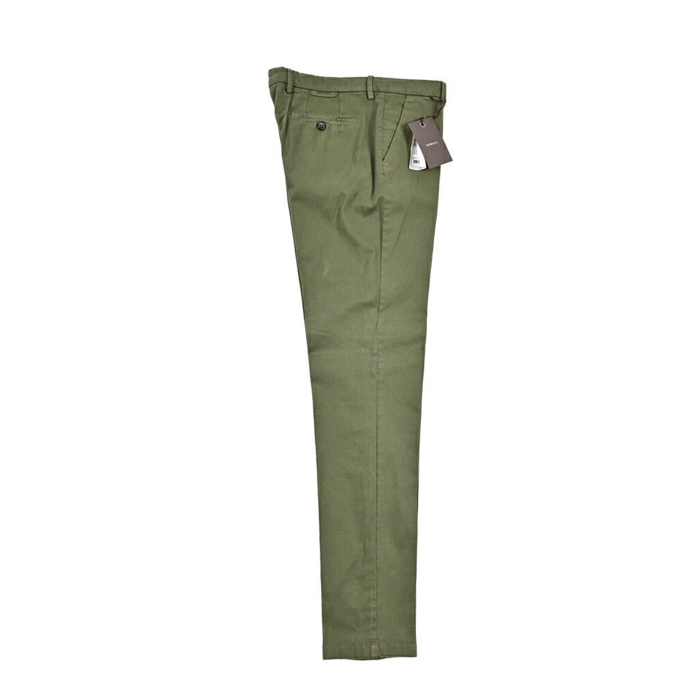 BERWICH "MORELLO - GD" ストレッチコットンチノ ノータックパンツ カーキグリーン(militare5520) 44 | GUARDAROBA MILANO OFFICIAL STORE