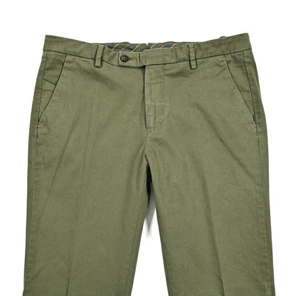 BERWICH "MORELLO - GD" ストレッチコットンチノ ノータックパンツ カーキグリーン(militare5520) 44 | GUARDAROBA MILANO OFFICIAL STORE