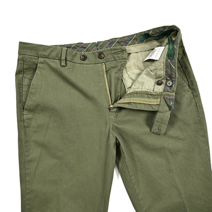 BERWICH "MORELLO - GD" ストレッチコットンチノ ノータックパンツ カーキグリーン(militare5520) 44 | GUARDAROBA MILANO OFFICIAL STORE