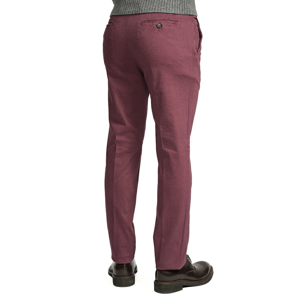 BERWICH "MORELLO - GD" ストレッチコットンチノ ノータックパンツ ワインレッド(cabernet130) 44 | GUARDAROBA MILANO OFFICIAL STORE