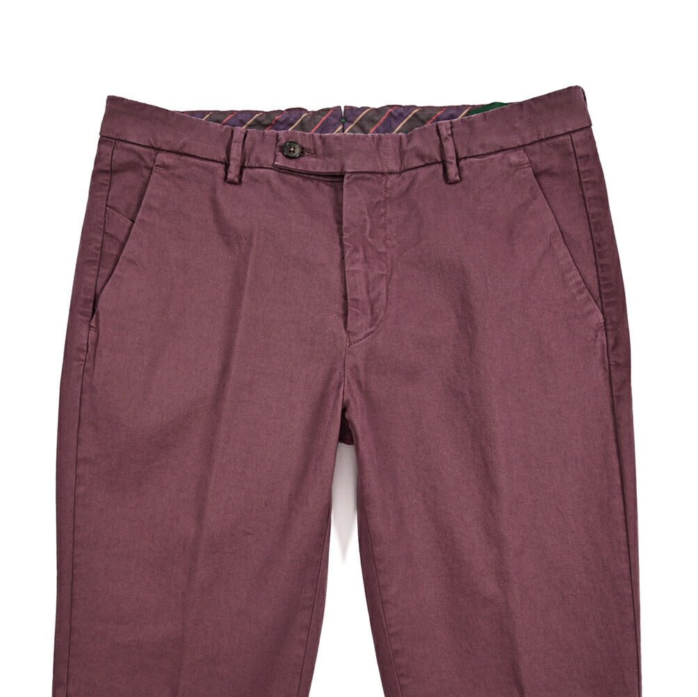 BERWICH "MORELLO - GD" ストレッチコットンチノ ノータックパンツ ワインレッド(cabernet130) 44 | GUARDAROBA MILANO OFFICIAL STORE