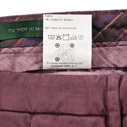 BERWICH "MORELLO - GD" ストレッチコットンチノ ノータックパンツ ワインレッド(cabernet130) 44 | GUARDAROBA MILANO OFFICIAL STORE