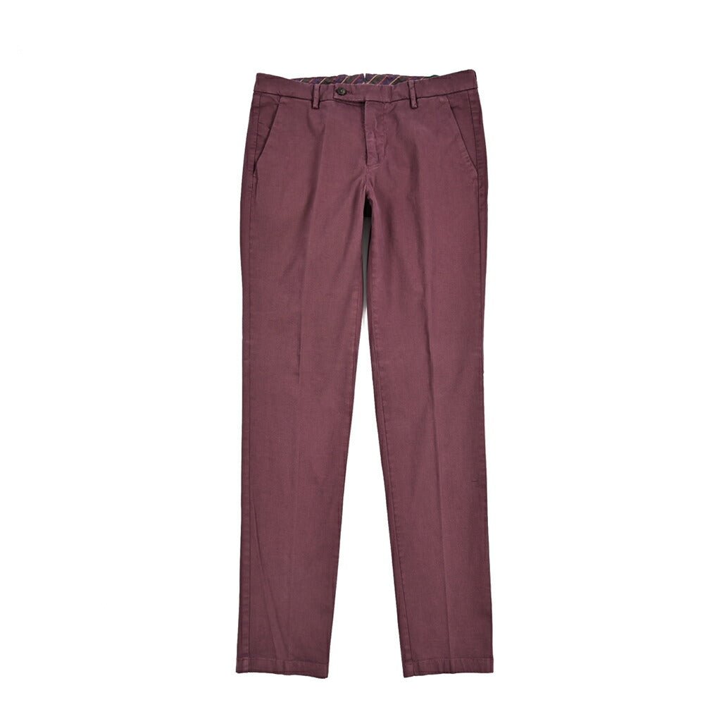 BERWICH "MORELLO - GD" ストレッチコットンチノ ノータックパンツ ワインレッド(cabernet130) 44 | GUARDAROBA MILANO OFFICIAL STORE