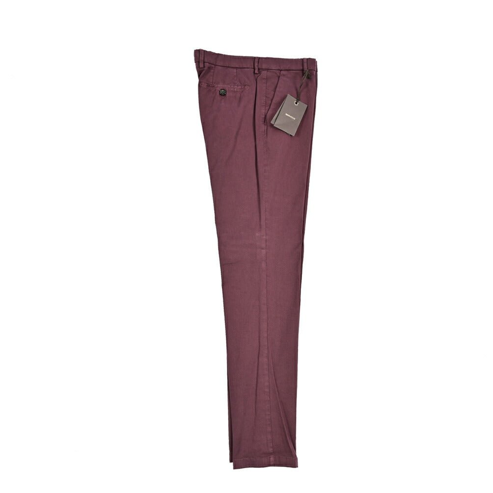 BERWICH "MORELLO - GD" ストレッチコットンチノ ノータックパンツ ワインレッド(cabernet130) 44 | GUARDAROBA MILANO OFFICIAL STORE