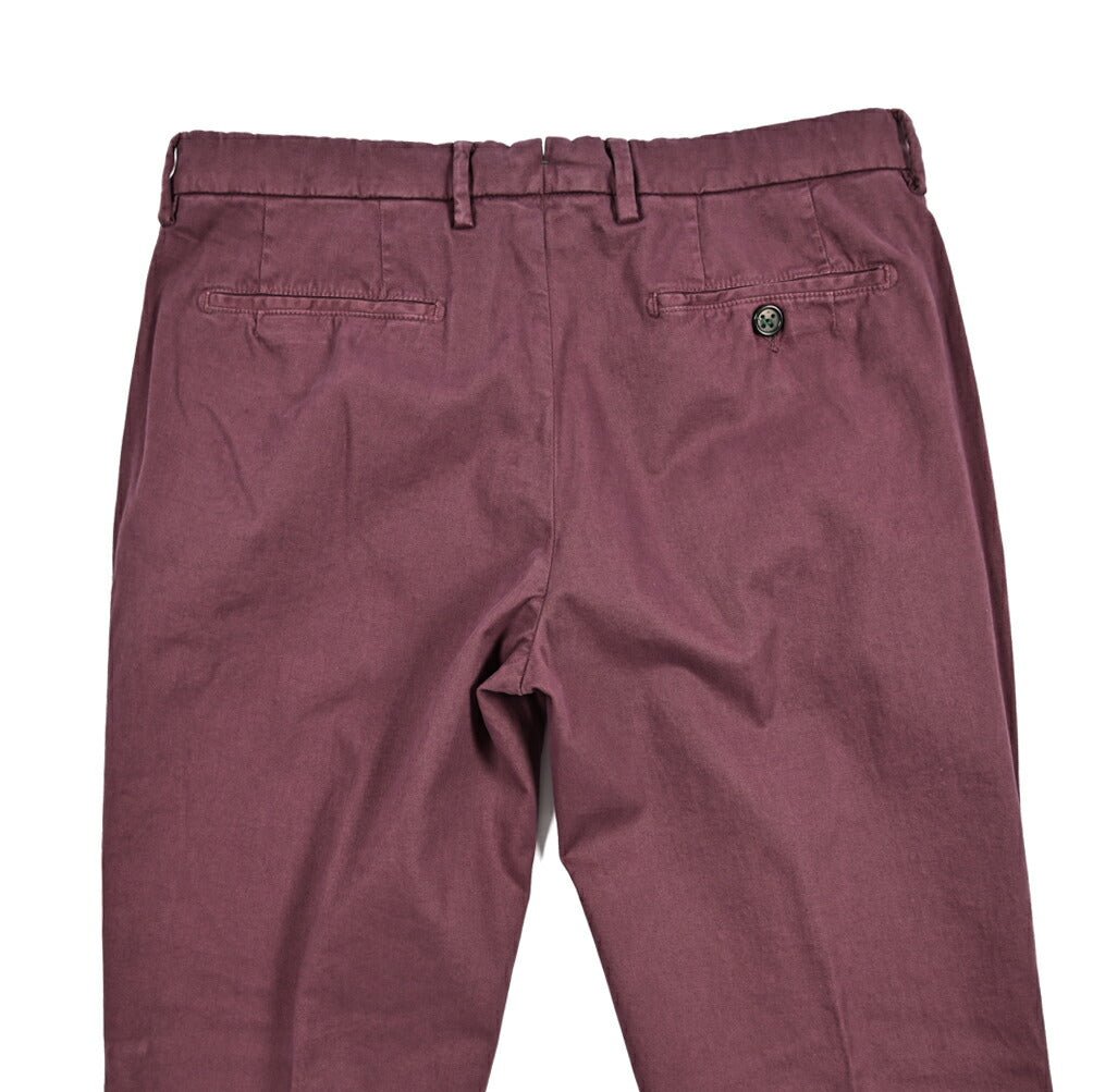 BERWICH "MORELLO - GD" ストレッチコットンチノ ノータックパンツ ワインレッド(cabernet130) 44 | GUARDAROBA MILANO OFFICIAL STORE
