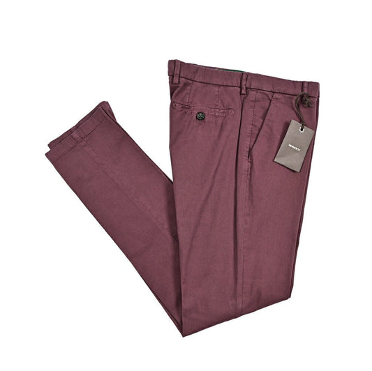 BERWICH "MORELLO - GD" ストレッチコットンチノ ノータックパンツ ワインレッド(cabernet130) 44 | GUARDAROBA MILANO OFFICIAL STORE