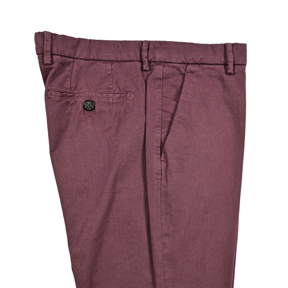 BERWICH "MORELLO - GD" ストレッチコットンチノ ノータックパンツ ワインレッド(cabernet130) 44 | GUARDAROBA MILANO OFFICIAL STORE