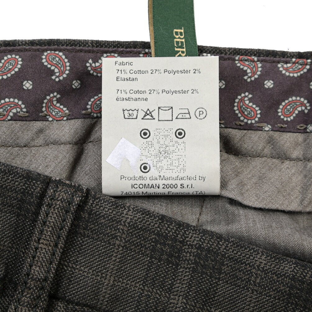 BERWICH “MORELLO-GD” ストレッチコットン ノータックチノパンツ ブラウン(moro1432) 54 | GUARDAROBA MILANO OFFICIAL STORE