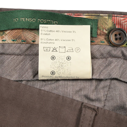 BERWICH “MORELLO - GD” ビスコース混 ノータックストレッチパンツ ブラウン(moro1432) 48 | GUARDAROBA MILANO OFFICIAL STORE