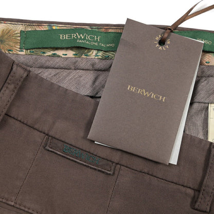 BERWICH “MORELLO - GD” ビスコース混 ノータックストレッチパンツ ブラウン(moro1432) 48 | GUARDAROBA MILANO OFFICIAL STORE
