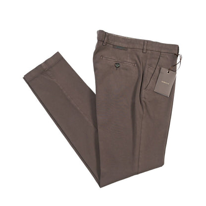 BERWICH “MORELLO - GD” ビスコース混 ノータックストレッチパンツ ブラウン(moro1432) 48 | GUARDAROBA MILANO OFFICIAL STORE