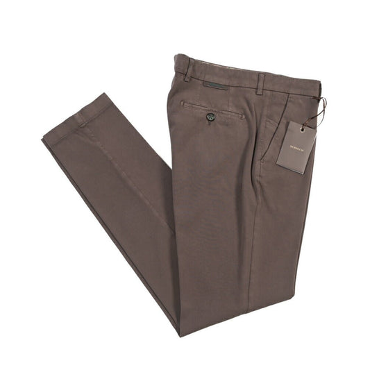 BERWICH “MORELLO - GD” ビスコース混 ノータックストレッチパンツ ブラウン(moro1432) 48 | GUARDAROBA MILANO OFFICIAL STORE