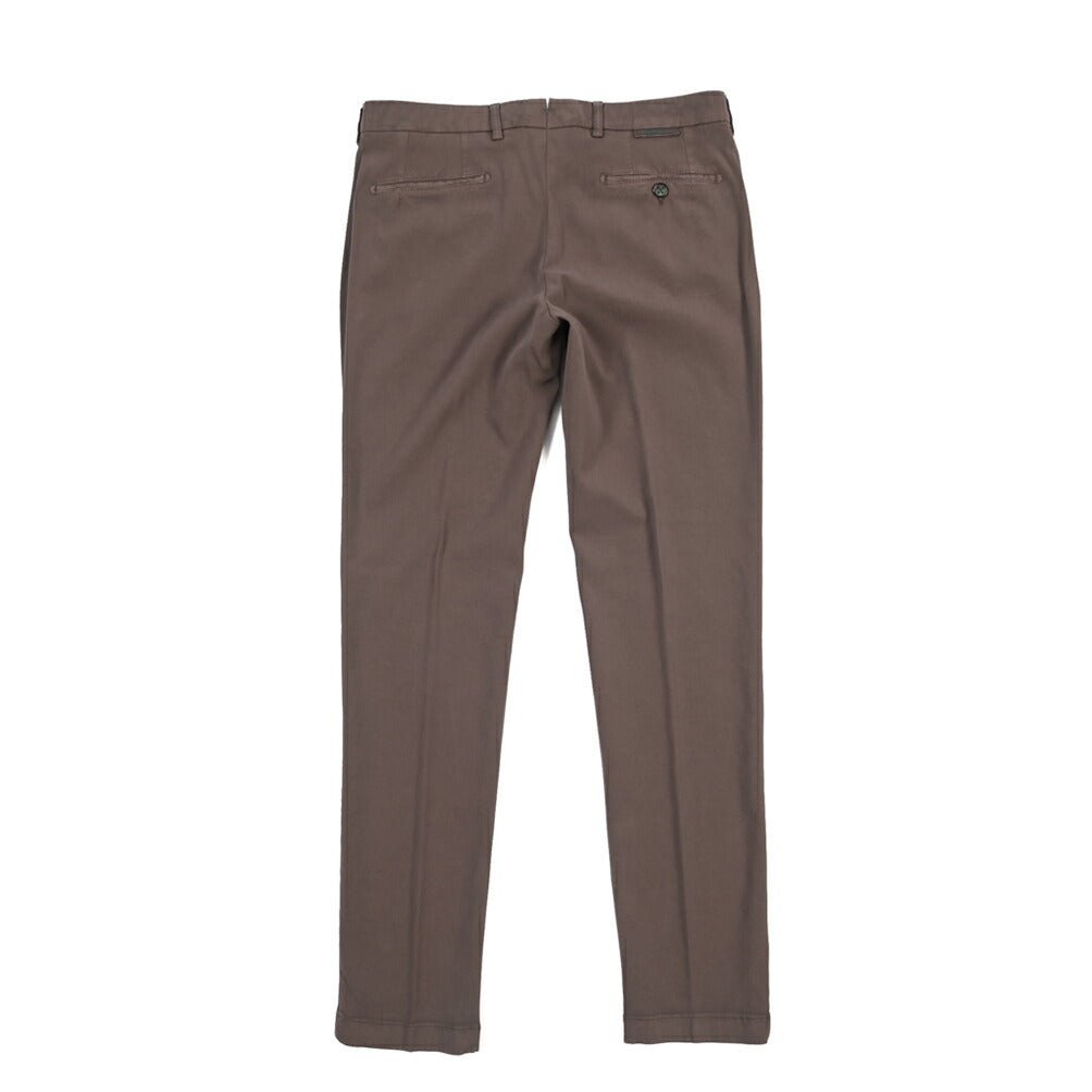 BERWICH “MORELLO - GD” ビスコース混 ノータックストレッチパンツ ブラウン(moro1432) 48 | GUARDAROBA MILANO OFFICIAL STORE