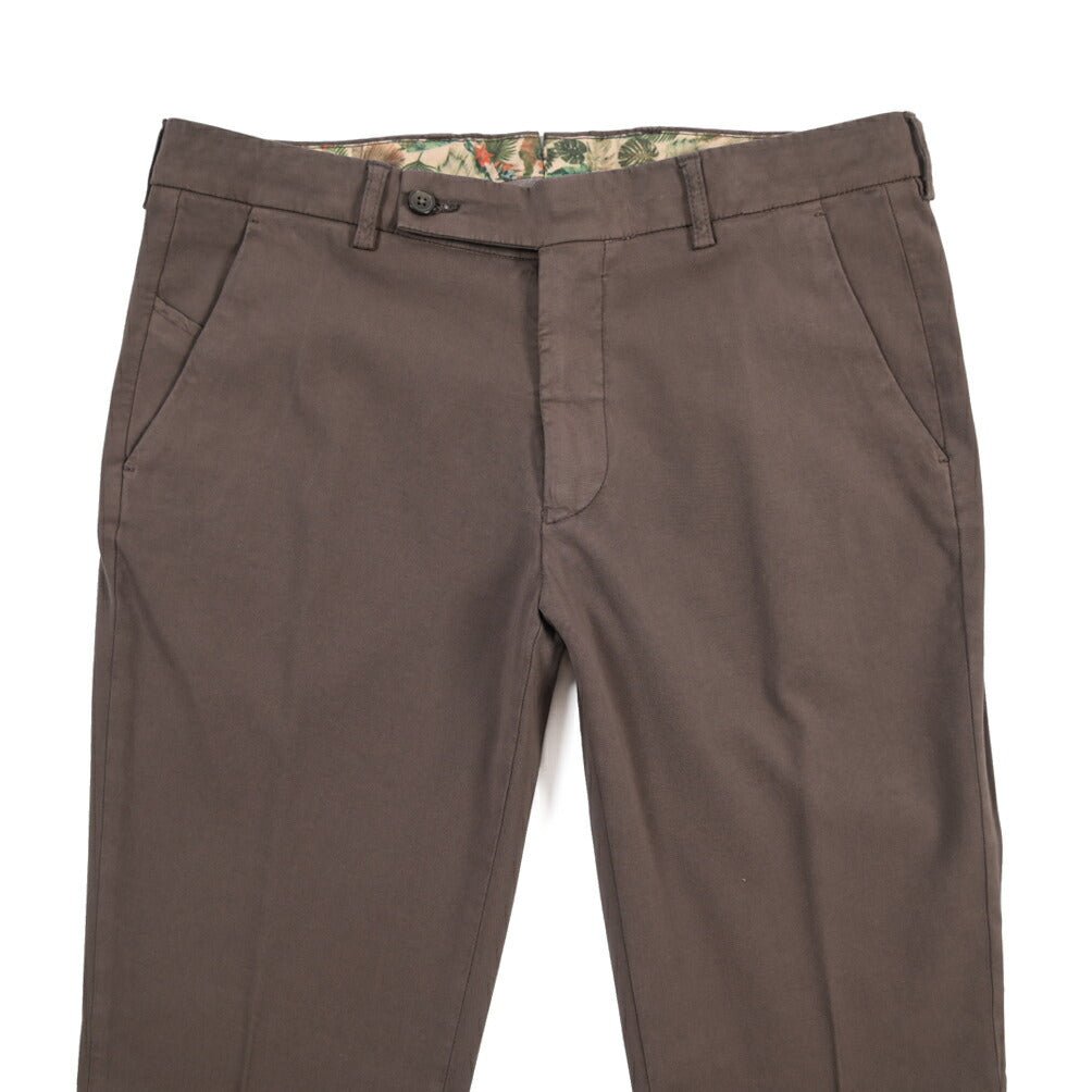 BERWICH “MORELLO - GD” ビスコース混 ノータックストレッチパンツ ブラウン(moro1432) 48 | GUARDAROBA MILANO OFFICIAL STORE