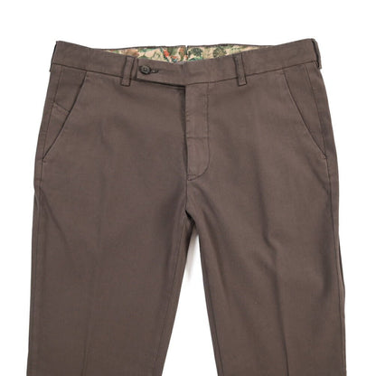 BERWICH “MORELLO - GD” ビスコース混 ノータックストレッチパンツ ブラウン(moro1432) 48 | GUARDAROBA MILANO OFFICIAL STORE