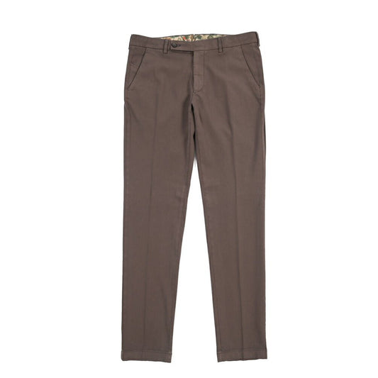 BERWICH “MORELLO - GD” ビスコース混 ノータックストレッチパンツ ブラウン(moro1432) 48 | GUARDAROBA MILANO OFFICIAL STORE