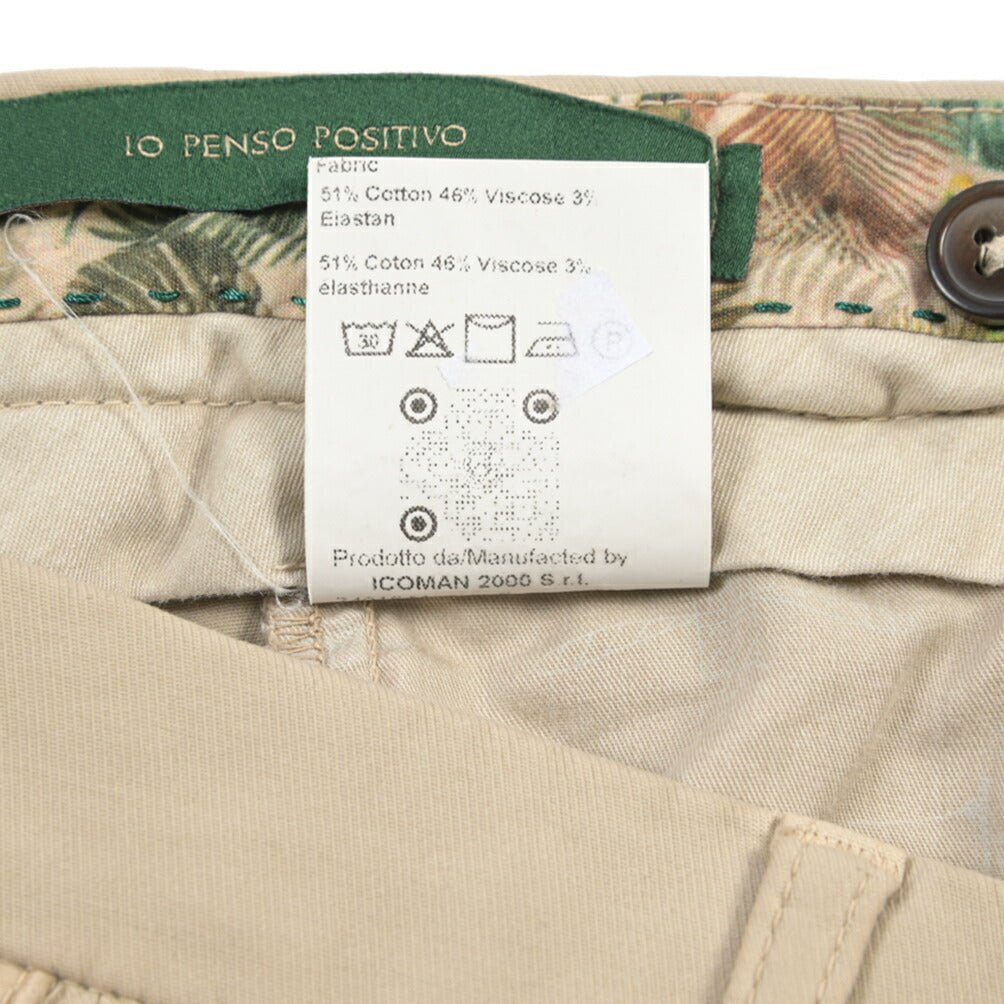 BERWICH “MORELLO - GD” ビスコース混コットン ノータックチノパンツ ベージュ(beige208) 54 | GUARDAROBA MILANO OFFICIAL STORE