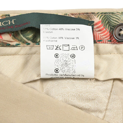 BERWICH “MORELLO - GD” ビスコース混コットン ノータックチノパンツ ベージュ(beige208) 50 | GUARDAROBA MILANO OFFICIAL STORE