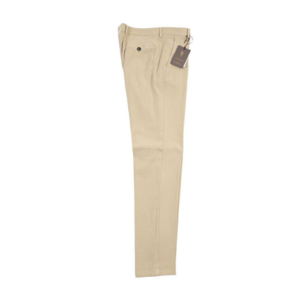 BERWICH “MORELLO - GD” ビスコース混コットン ノータックチノパンツ ベージュ(beige208) 50 | GUARDAROBA MILANO OFFICIAL STORE