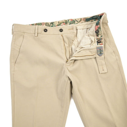 BERWICH “MORELLO - GD” ビスコース混コットン ノータックチノパンツ ベージュ(beige208) 50 | GUARDAROBA MILANO OFFICIAL STORE